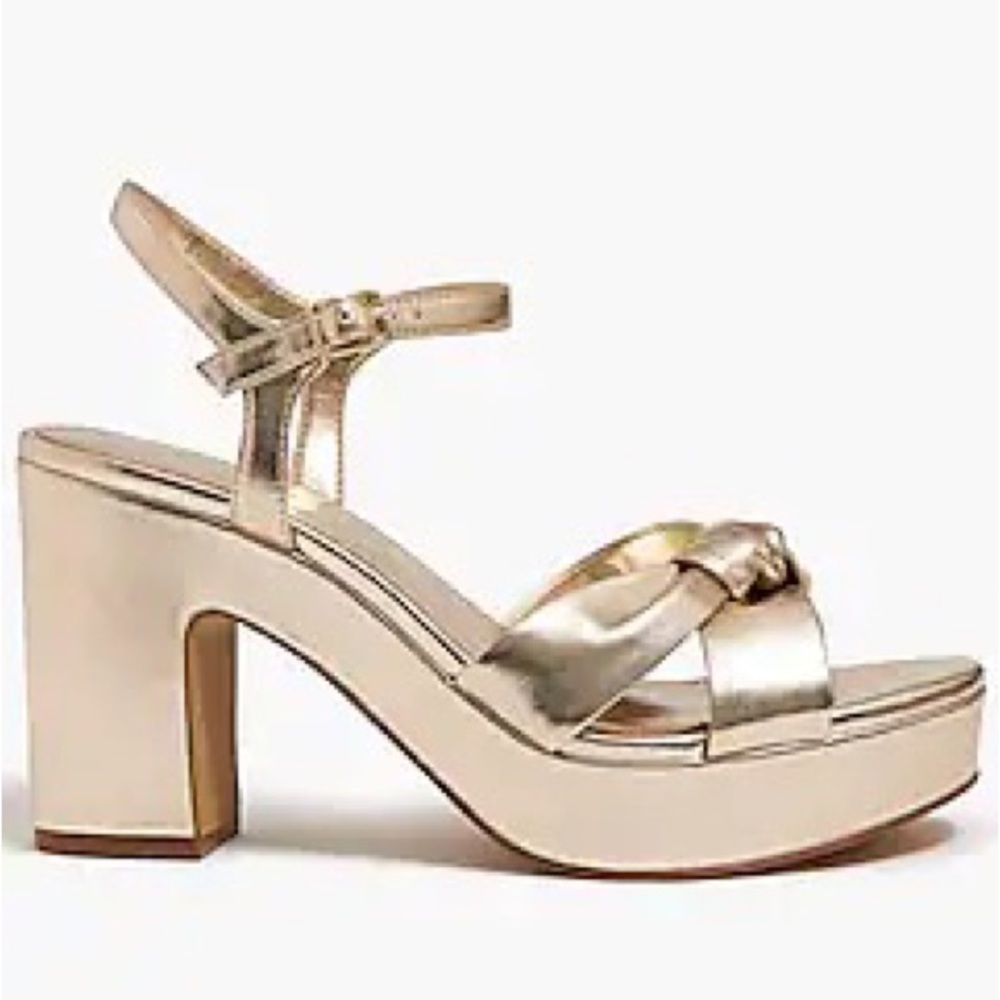 J Crew Metallic Gold Heels
